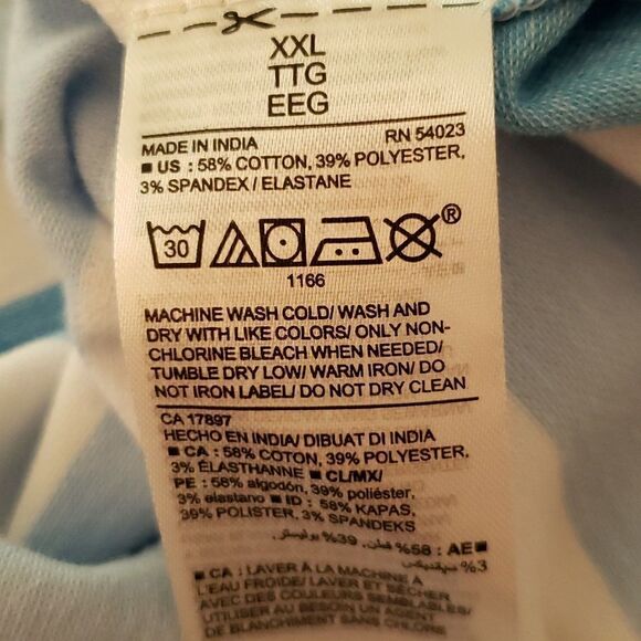 Very Nice Old Navy Blue and White Striped Polo Shirt Sz XXL - Picture 5 of 5